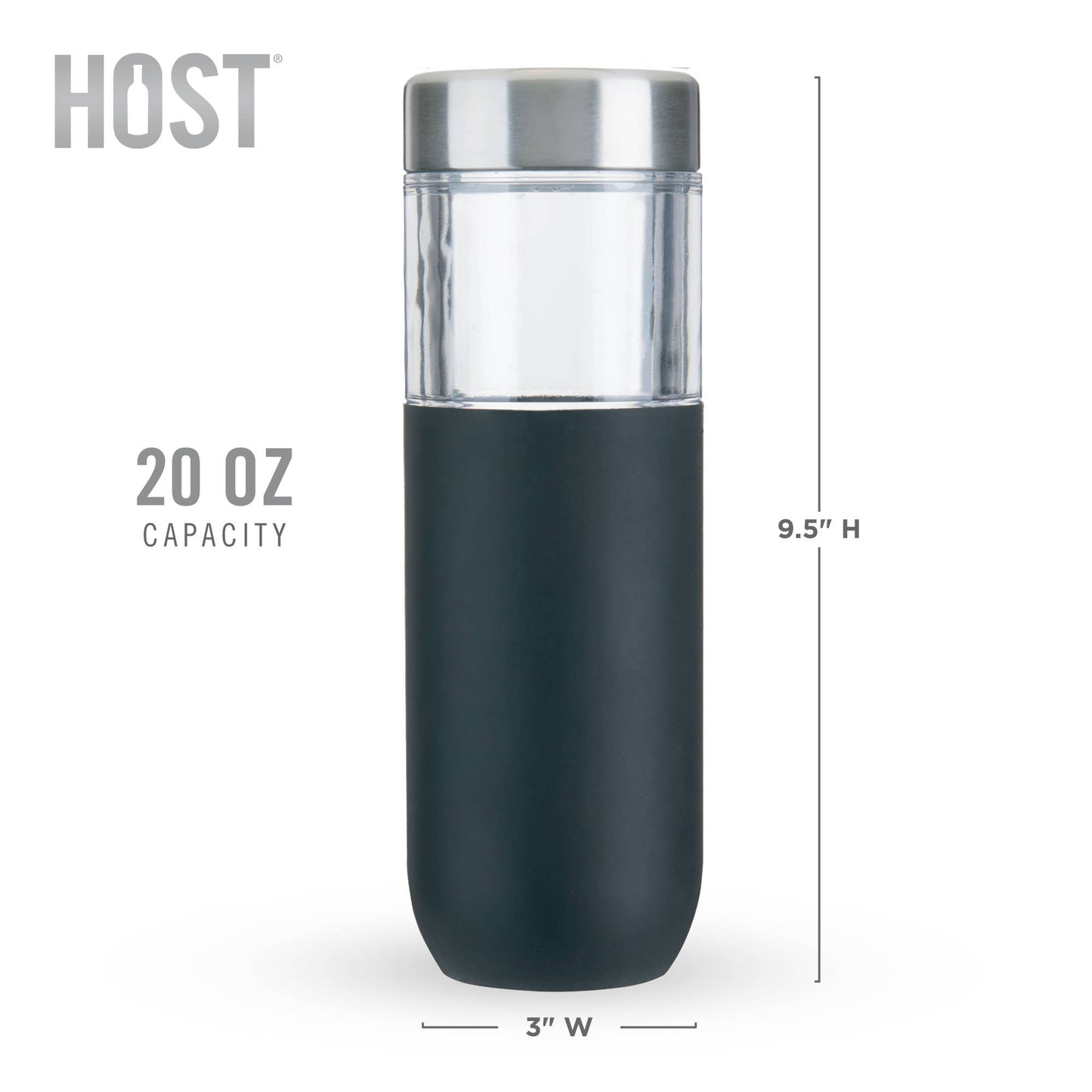 FREEZE™ Bottle Insulated w/ Active Cooling Gel - Black
