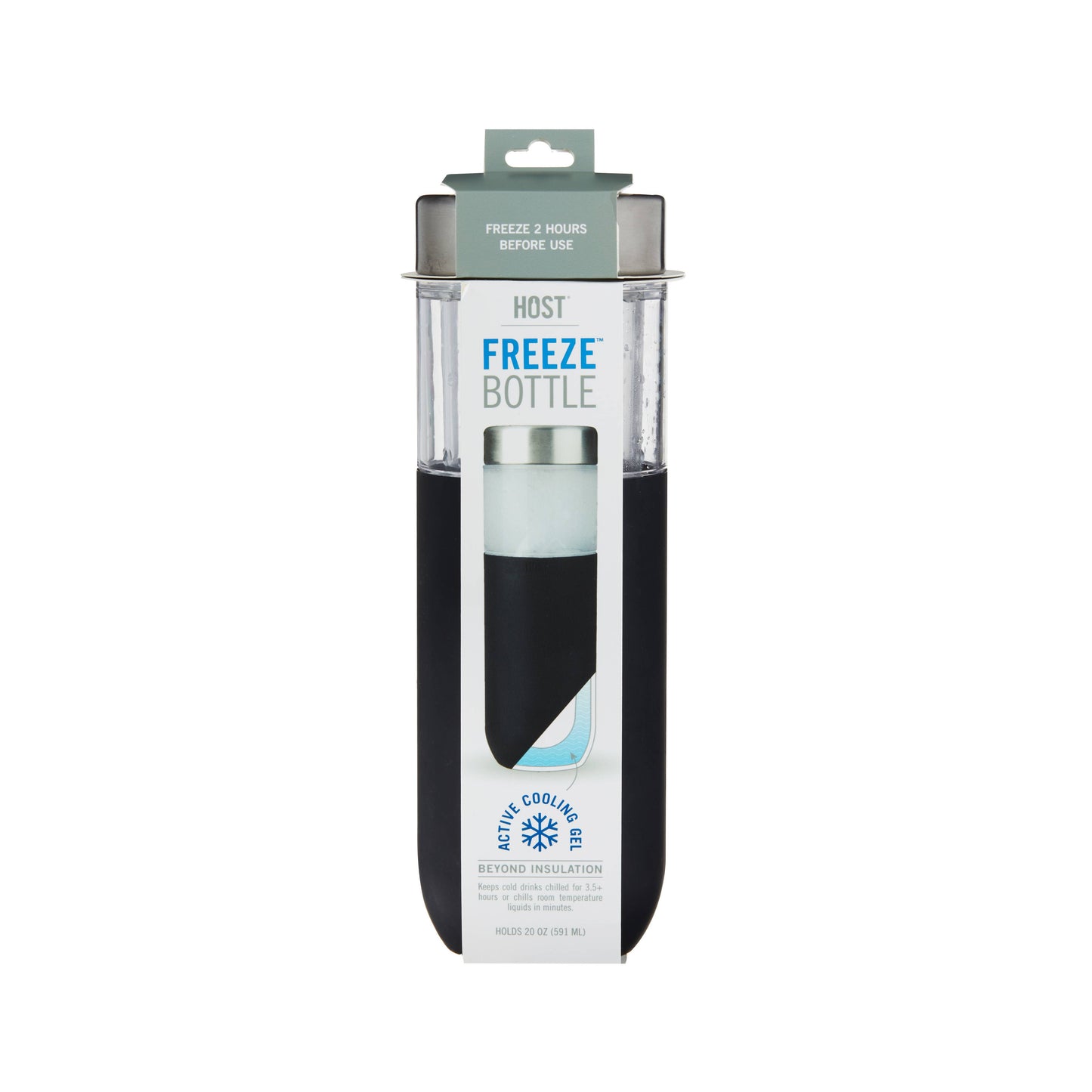 FREEZE™ Bottle Insulated w/ Active Cooling Gel - Black